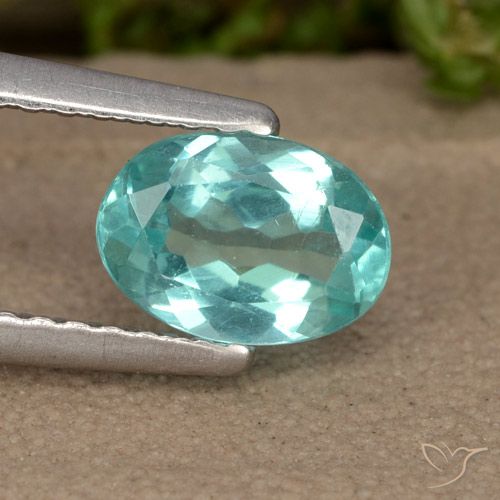 Apatite naturale turchese da 0,87 ct, taglio ovale, VS