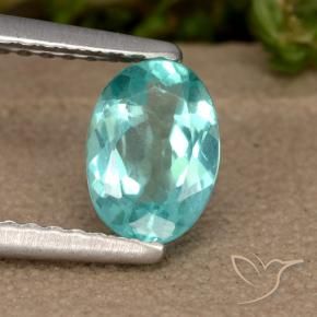 Apatite naturale turchese da 0,87 ct, taglio ovale, VS