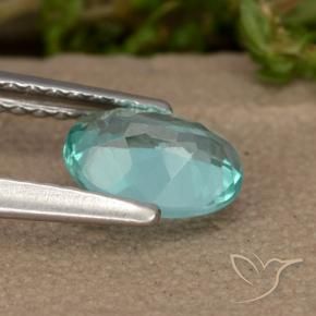 Apatite naturale turchese da 0,87 ct, taglio ovale, VS