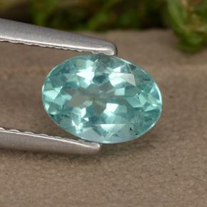 Apatite Blu intenso verde naturale da 0.95 ct, Taglio ovale, VS
