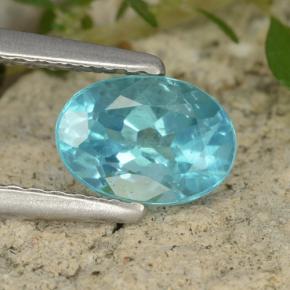 Apatite naturale blu da 0,93 ct, taglio ovale, VS