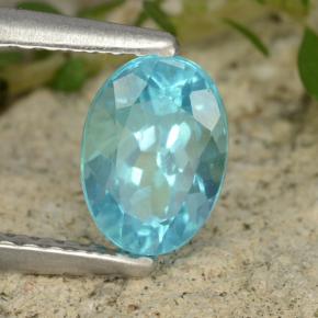 Apatite naturale blu da 0,93 ct, taglio ovale, VS