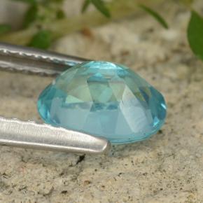 Apatite naturale blu da 0,93 ct, taglio ovale, VS