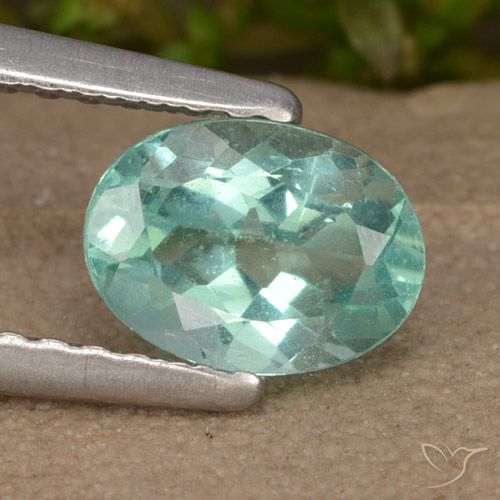 0.92ct Naturale Verde bluastro medio Apatite, Ovale, VS