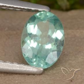 Apatite Verde bluastro medio naturale da 0.92 ct, Ovale, VS