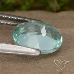 Apatite Verde bluastro medio naturale da 0.92 ct, Ovale, VS
