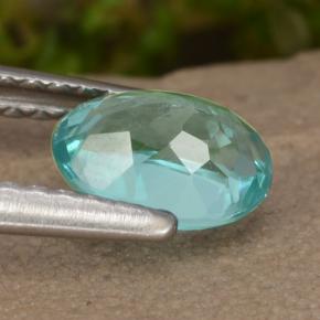 Apatite naturale turchese da 0,88 ct, taglio ovale, VS