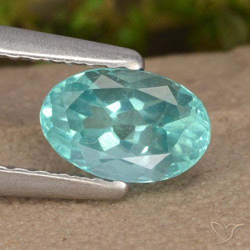0.74ct Naturale Blu verde Apatite, Ovale, VS