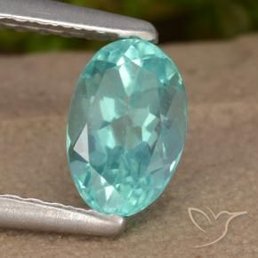 Apatite Blu verde naturale da 0.74 ct, Ovale, VS