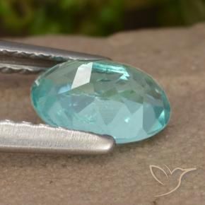 Apatite Blu verde naturale da 0.74 ct, Ovale, VS