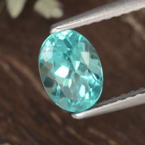 Apatite naturale turchese da 1,13 ct, taglio ovale, VS