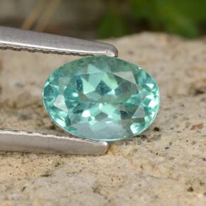 Apatite Verde bluastro naturale da 0.98 ct, Taglio ovale, VS