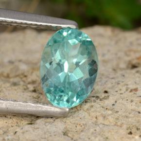Apatite Verde bluastro naturale da 0.98 ct, Taglio ovale, VS