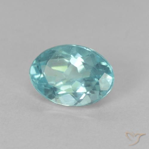 Apatite Verde bluastro naturale da 0.91 ct, Ovale, VS