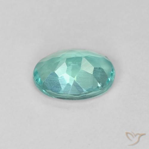Apatite Blu Medio Verde naturale da 0.80 ct, Taglio ovale, VS