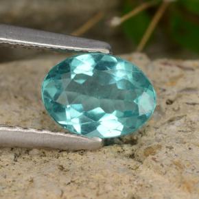 Apatite naturale blu da 0,79 ct, taglio ovale, VS