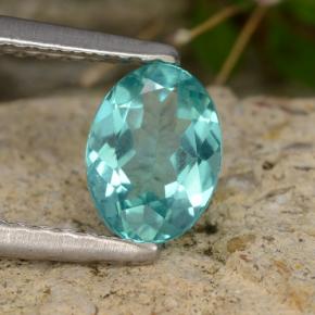 Apatite naturale blu da 0,79 ct, taglio ovale, VS