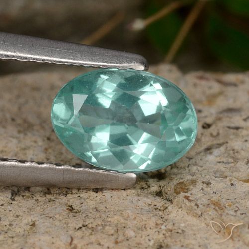 0.82ct Naturale Teal-blu Apatite, Ovale, VS