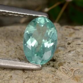 Apatite Teal-blu naturale da 0.82 ct, Ovale, VS