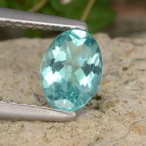 Apatite Verde bluastro naturale da 0.80 ct, Taglio ovale, VS