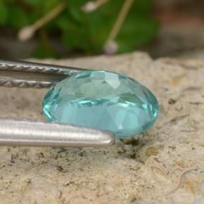 Apatite Verde bluastro naturale da 0.80 ct, Taglio ovale, VS
