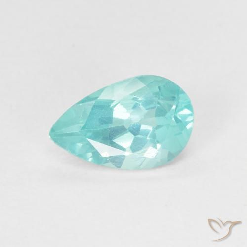 Apatite Blu intenso verde naturale da 0.92 ct, Forma a pera, VS
