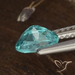 Apatite Blu brillante verde naturale da 0.84 ct, Ovale, VS