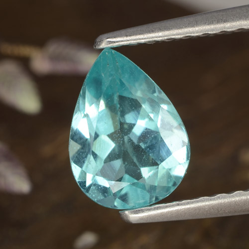 Apatite naturale turchese da 0,97 ct, taglio a pera, VS