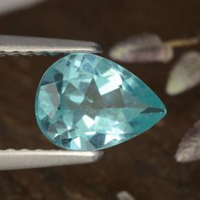 Apatite naturale turchese da 0,97 ct, taglio a pera, VS