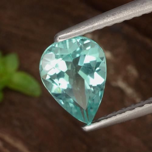 Apatite Verde Blu Elettrico naturale da 1.02 ct, Forma a pera, VS