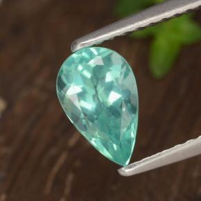Apatite Verde Blu Elettrico naturale da 1.02 ct, Forma a pera, VS