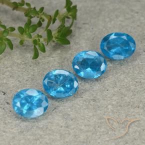 Gemme di Apatite Blu medio naturale da 1.28 ct, Ovale, VS