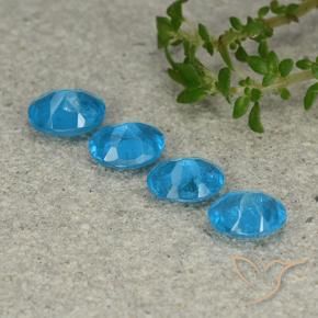 Gemme di Apatite Blu medio naturale da 1.28 ct, Ovale, VS