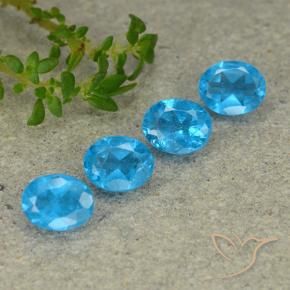 Gemme di Apatite Blu medio naturale da 1.40 ct, Ovale, VS