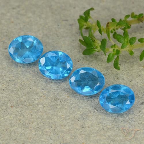 1.32ctw Naturale Azzurro profondo Apatite, Ovale, VS