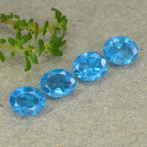 Gemme di Apatite Azzurro profondo naturale da 1.32 ct, Ovale, VS
