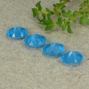 Gemme di Apatite Blu medio naturale da 1.28 ct, Ovale, VS