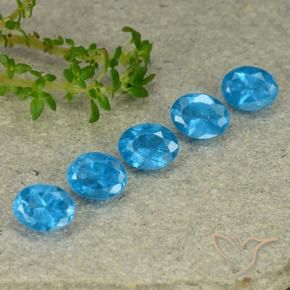 Gemme di Apatite Blu naturale da 1.87 ct, Ovale, VS
