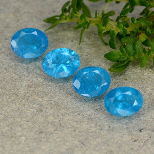 1.50ctw Naturale Blu Apatite, Ovale, VS