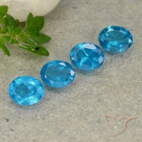 Gemme di Apatite Blu naturale da 1.57 ct, Ovale, VS