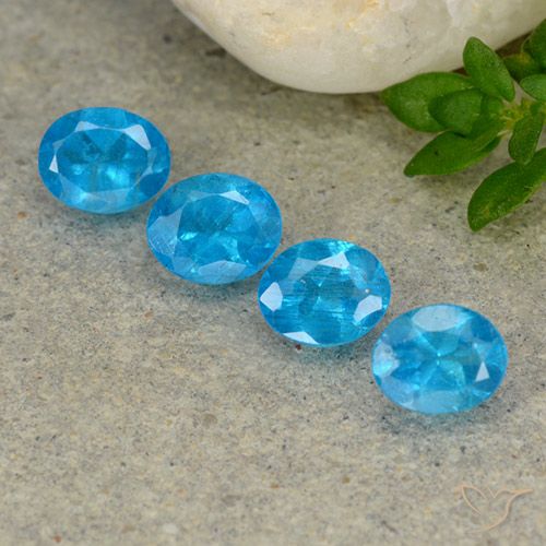 1.42ctw Naturale Blu Apatite, Ovale, VS