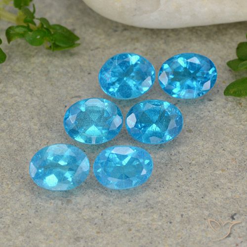 1.84ctw Naturale Blu Apatite, Ovale, VS