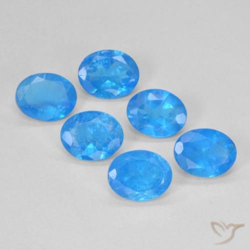 1.98ctw Naturale Azzurro profondo Apatite, Ovale, VS
