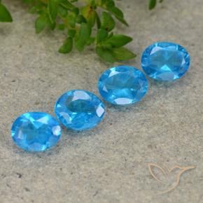 Gemme di Apatite Blu intenso naturale da 1.31 ct, Ovale, VS