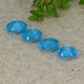 Gemme di Apatite Blu intenso naturale da 1.31 ct, Ovale, VS