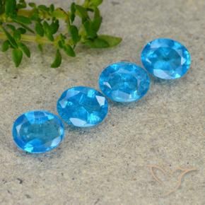 Gemme di Apatite Blu medio naturale da 1.38 ct, Ovale, VS
