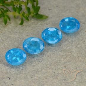 Gemme di Apatite Azzurro intenso naturale da 1.62 ct, Ovale, VS
