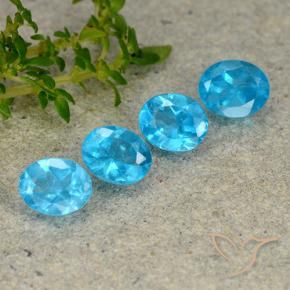 Gemme di Apatite Blu medio naturale da 1.57 ct, Ovale, VS