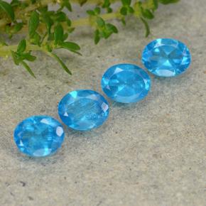 Apatite naturale blu da 1,44 ct, taglio ovale, VS