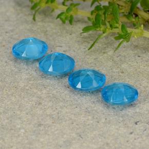 Apatite naturale blu da 1,44 ct, taglio ovale, VS